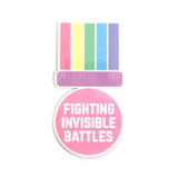 Fighting Invisible Battles Medal Sticker