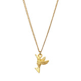 little golden hummingbird charm necklace