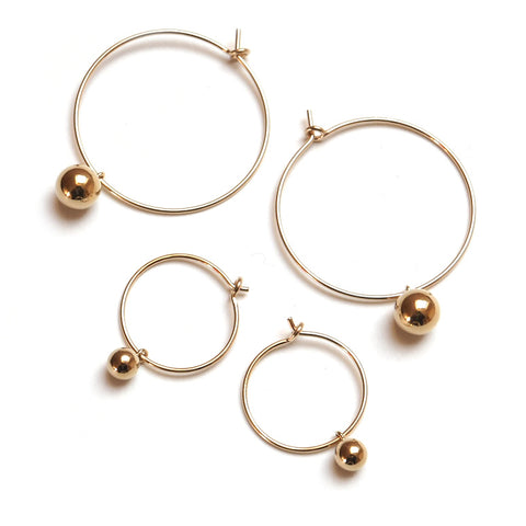Petite Gold Bauble Hoop Earrings