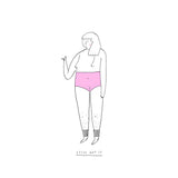 Affordable riso print, topless woman in pink pants