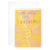 You are my sunshine illustrated smiling yellow sun card