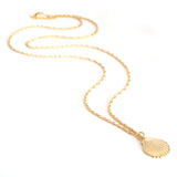 little lucky gold charm necklace with sea shell pendant