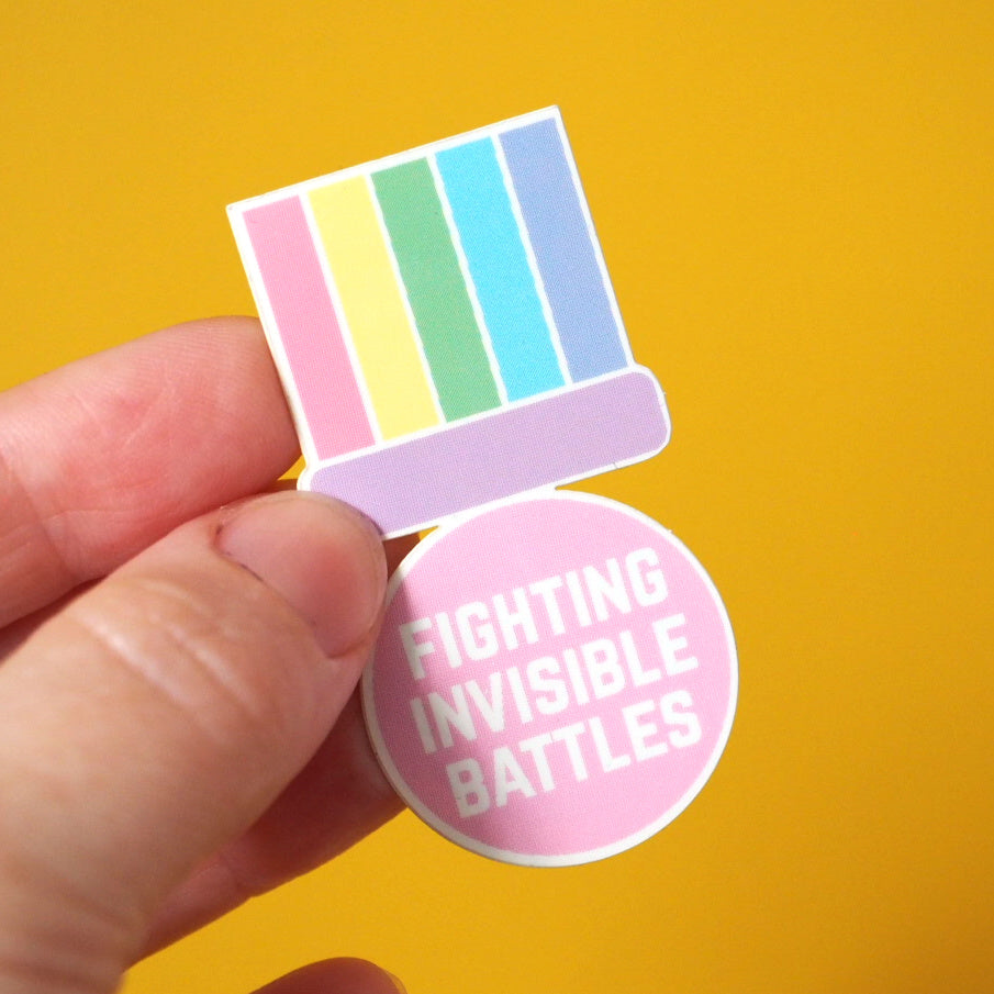 Fighting Invisible Battles Sticker