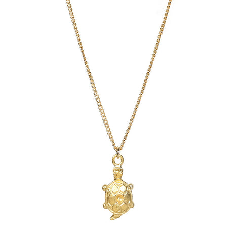 little golden tortoise charm necklace